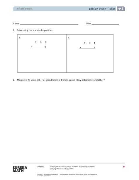 Many textbook publishers provide free answer keys for students and teachers. . Lesson 8 exit ticket 53 answer key